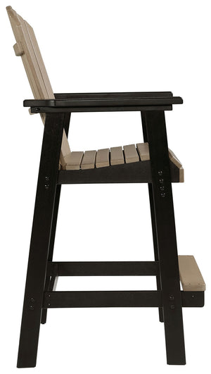Fairen Trail - Tall Barstool (Set of 2) - Black / Driftwood - R&R Furniture Gallery (Fountain Valley, CA)
