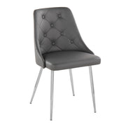 Set of two Lumi Source Marche contemporary dining chairs with black seats and sleek metal legs, modern and stylish for dining spaces.