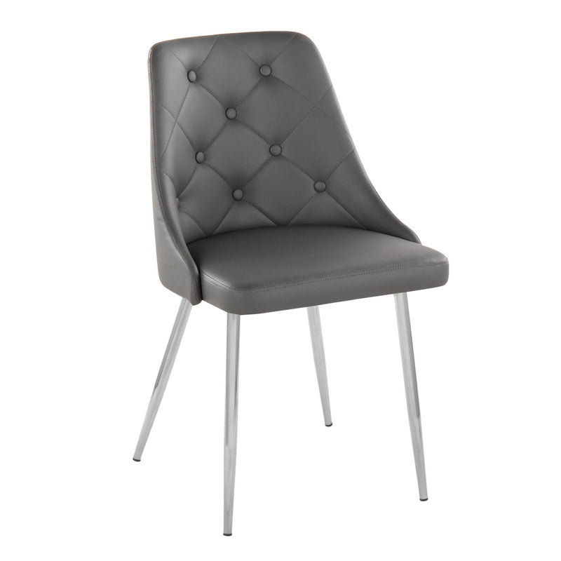 Set of two Lumi Source Marche contemporary dining chairs with black seats and sleek metal legs, modern and stylish for dining spaces.