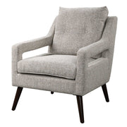 Uttermost O'Brien armchair with plush fabric upholstery and wooden legs, showcasing a stylish and comfortable seating option.