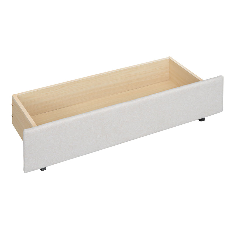 Upholstered Platform Bed With Brick Pattern Headboard And Twin Long Size Trundle - R&R Furniture Gallery (Fountain Valley, CA)