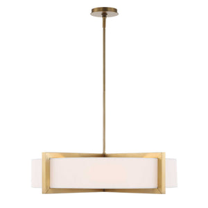 Cresson - 4 Light Drum Pendant - White / Gold
