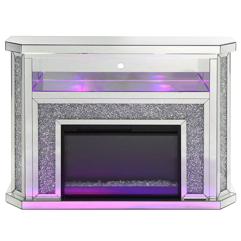 Noralie - 51" Fireplace With LED - Mirrored & Faux Diamonds - R&R Furniture Gallery (Fountain Valley, CA)