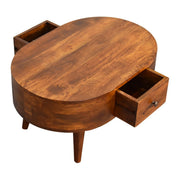 Mini Rounded Coffee Table - Chestnut - R&R Furniture Gallery (Fountain Valley, CA)