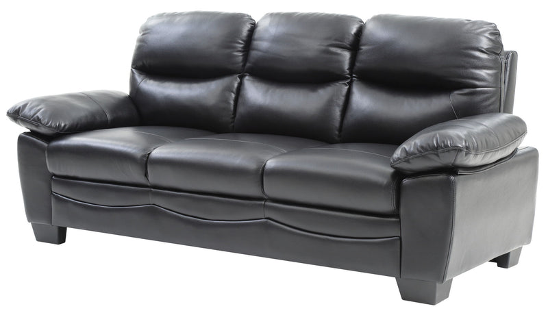 Glory Furniture Marta stationary sofa with plush upholstery and modern design, shown in a cozy living room setting.
