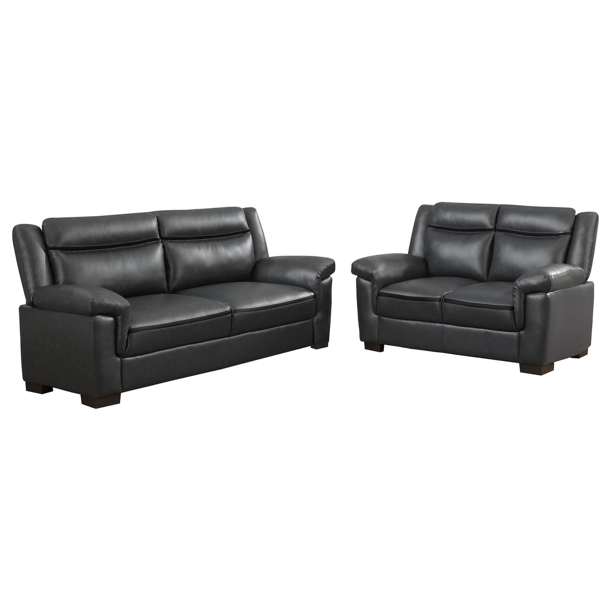 Borden - 2 Piece Living Room Set With Smooth Upholstery - Gray