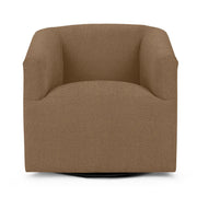 Classic Home Vernon swivel chair with plush upholstery and wooden base, showcasing a comfortable, modern seating design.