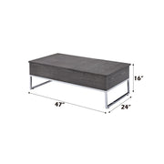 Iban - Coffee Table With Lift Top - Gray Oak & Chrome - R&R Furniture Gallery (Fountain Valley, CA)
