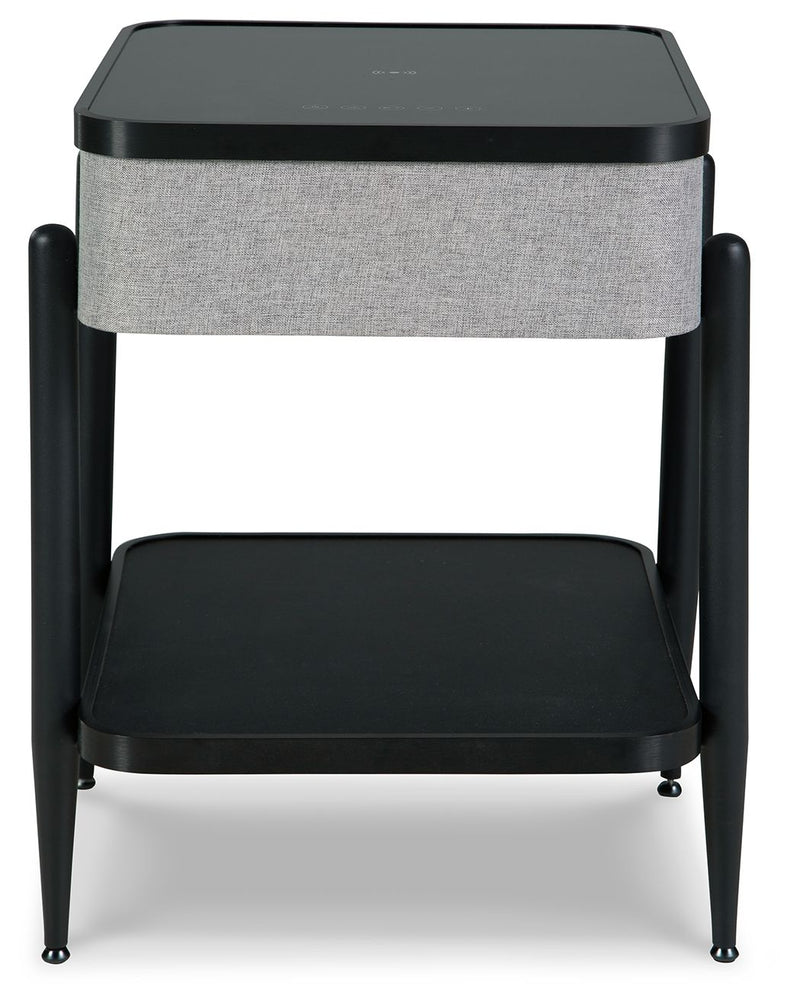 Jorvalee - Accent Table with Speaker - Gray / Black - R&R Furniture Gallery (Fountain Valley, CA)