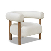 Fuji - Mid Century Modern Barrel Accent Arm Chair - Ivory White - R&R Furniture Gallery (Fountain Valley, CA)