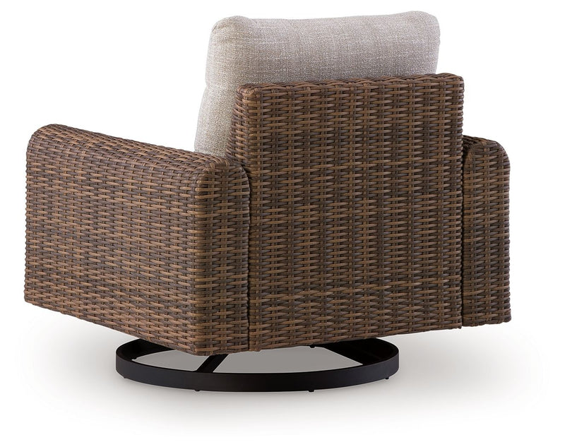 Dolan Creek - Swivel Lounge With Cushion - Gray / Brown - R&R Furniture Gallery (Fountain Valley, CA)