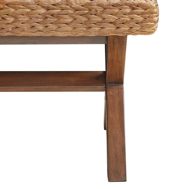 Bench With Water Hyacinth Seat - Brown - R&R Furniture Gallery (Fountain Valley, CA)