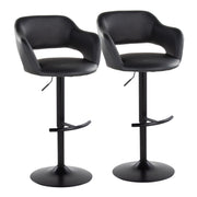 Lumi Source Margarite contemporary adjustable barstools with swivel, rounded T-footrest, set of 2, featuring modern design and comfort.