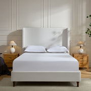 Harper - Tall Headboard Upholstered Bed / High Headboard / Elegant Simplicity / No Box Spring Needed - R&R Furniture Gallery (Fountain Valley, CA)