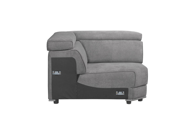 Alwin - Modular Wedge - Dark Gray Fabric - R&R Furniture Gallery (Fountain Valley, CA)