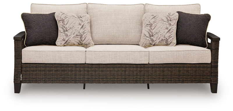 Monterey Point - Sofa With Cushion - Dark Brown - R&R Furniture Gallery (Fountain Valley, CA)