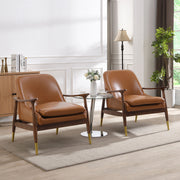 Mid - Century Accent Chair With Cushioned Seat, Brass Tipped Legs - R&R Furniture Gallery (Fountain Valley, CA)