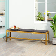 Rustic Teak Cambria 3-Seater Bench by Noble House, showcasing natural wood grain and sturdy design for indoor or outdoor use.