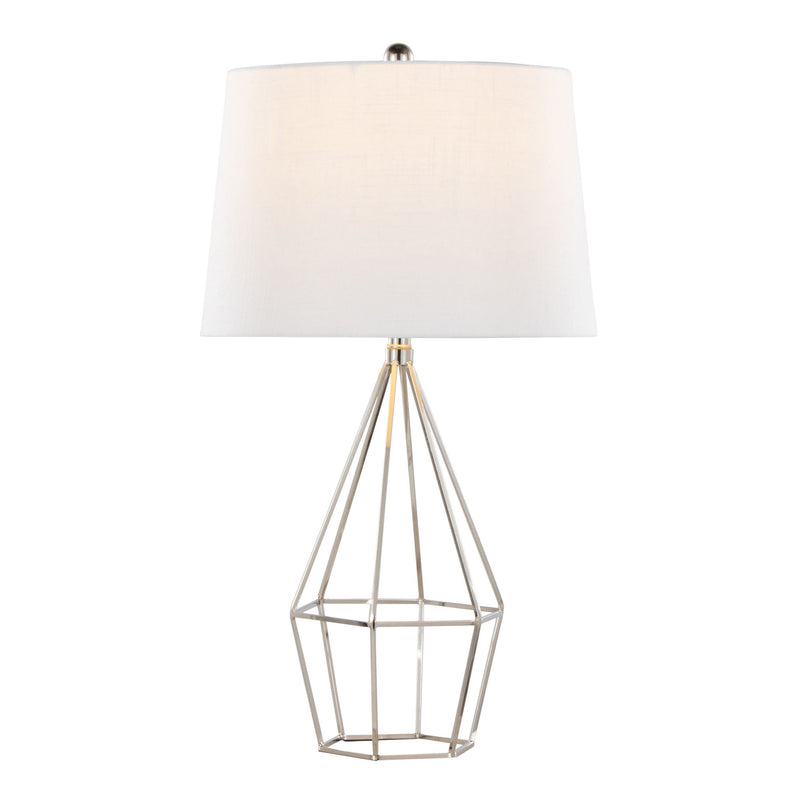 Lumi Source Diana contemporary table lamp set with polished nickel and black satin finishes, featuring sleek, modern design.