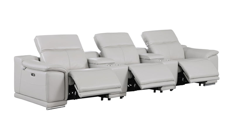 9762 - 5-Piece Modular Power Reclining Sofa And Loveseat Set With 3 Power Recliners In