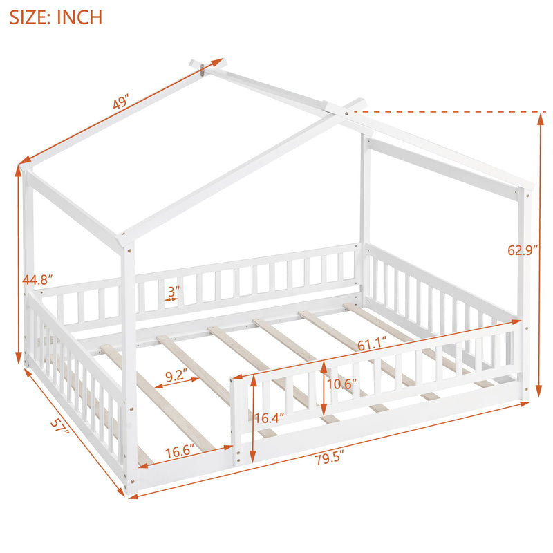 Bed House Bed Frame With Fence - R&R Furniture Gallery (Fountain Valley, CA)