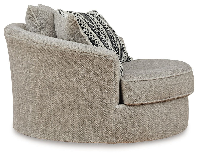 Calnita - Oversized Swivel Accent Chair - Sisal - R&R Furniture Gallery (Fountain Valley, CA)