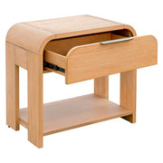 1 Drawer Waterfall Nightstand With Mid Century Design - Natural - R&R Furniture Gallery (Fountain Valley, CA)