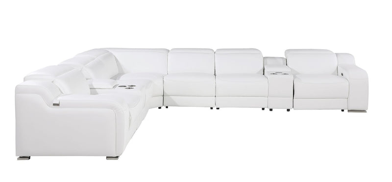 1116 - 8-Piece L-Shaped Sectional Sofa In With 3 Power Recliners & Power Headrests