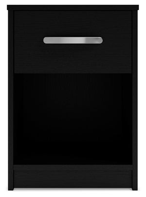 Finch - One Drawer Night Stand - Black - R&R Furniture Gallery (Fountain Valley, CA)