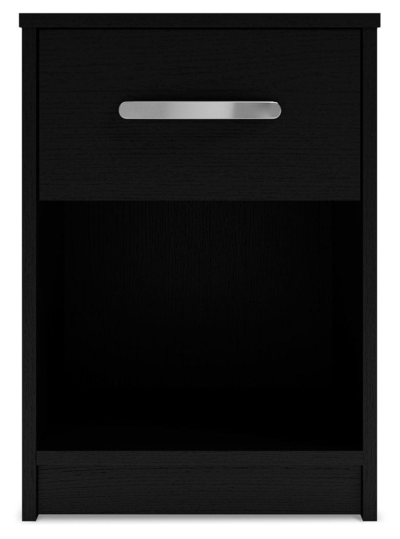Finch - One Drawer Night Stand - Black - R&R Furniture Gallery (Fountain Valley, CA)
