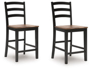 Wildenauer - Barstool (Set of 2) - Brown / Black - R&R Furniture Gallery (Fountain Valley, CA)