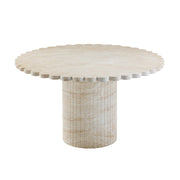 Blossom - Indoor / Outdoor Round Dining Table - Washed Travertine - R&R Furniture Gallery (Fountain Valley, CA)