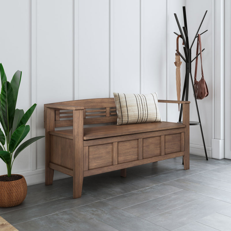 Adams - Entryway Storage Bench - Rustic Natural Aged Brown - R&R Furniture Gallery (Fountain Valley, CA)