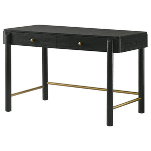 Anser - 2 Drawer Vanity Desk Makeup Table Rounded Design - Black