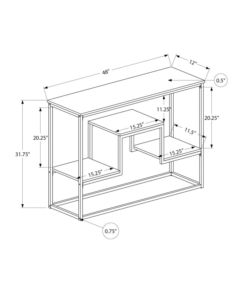 Accent Console Table For Entryway, Multi-Tier Design - R&R Furniture Gallery (Fountain Valley, CA)