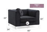 Contemporary sloped armchair by Glory Furniture with plush upholstery and modern design, shown in a stylish living room setting.