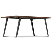 Handcrafted square dining table by Simpli-Home with a natural wood finish, perfect for modern dining rooms.