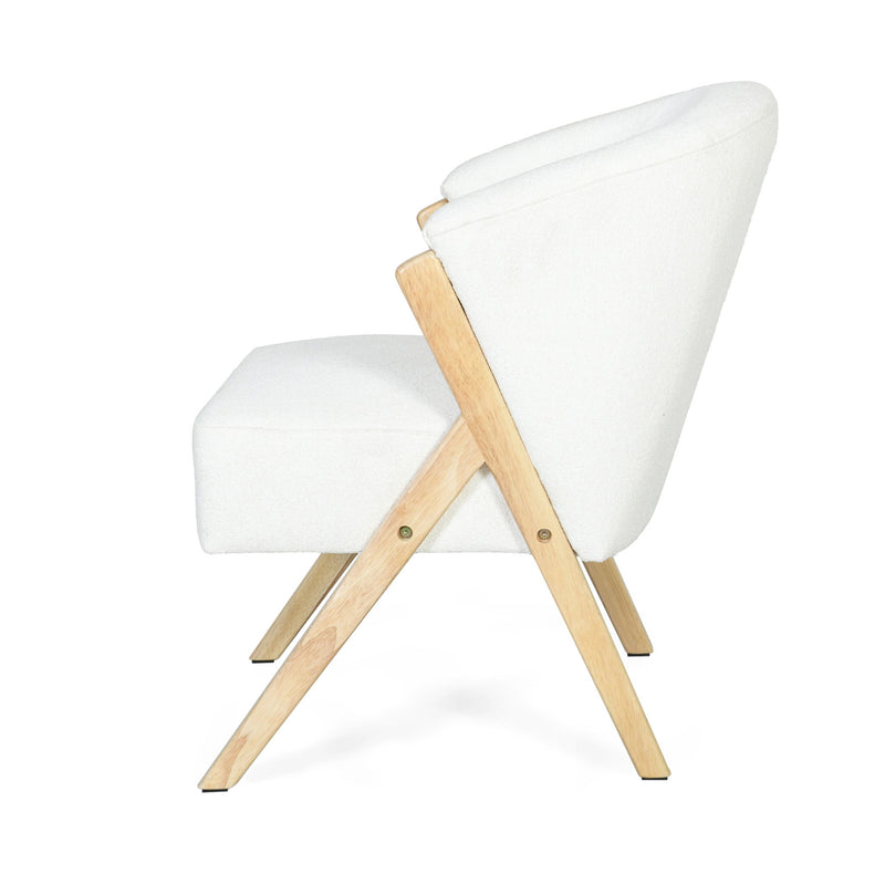 Modern Accent Chair With Polyester Upholstery And Minimalist Lounge Chair For Living Room, Bedroom, Or Office - White - R&R Furniture Gallery (Fountain Valley, CA)