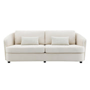 Mariko - Sofa With 2 Pillows - Beige Linen - R&R Furniture Gallery (Fountain Valley, CA)