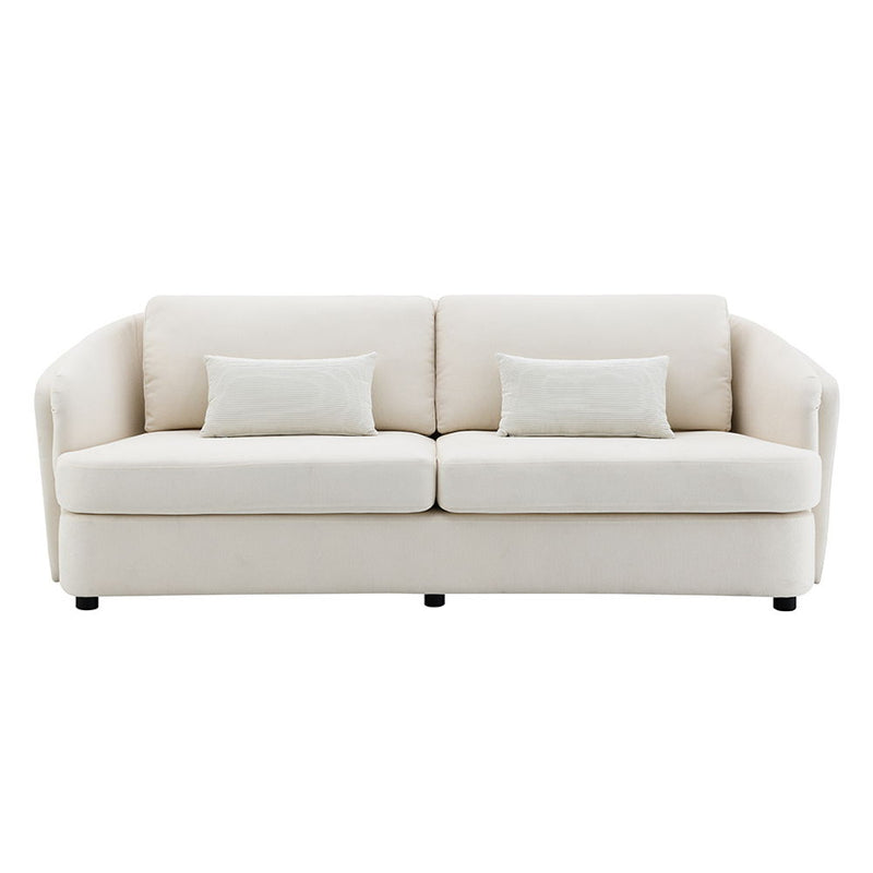 Mariko - Sofa With 2 Pillows - Beige Linen - R&R Furniture Gallery (Fountain Valley, CA)