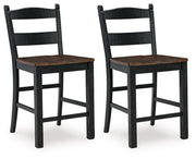 Valebeck - Barstool (Set of 2) - Black / Brown - R&R Furniture Gallery (Fountain Valley, CA)