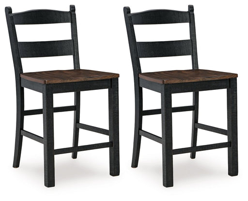 Valebeck - Barstool (Set of 2) - Black / Brown - R&R Furniture Gallery (Fountain Valley, CA)