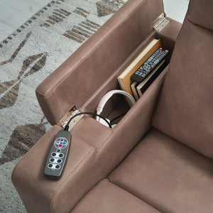 Lorrenton - Glider Power Recliner With Audio System - Caramel - R&R Furniture Gallery (Fountain Valley, CA)