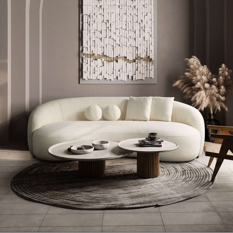 Drake - Japandi Style Curvy Boucle Sofa - R&R Furniture Gallery (Fountain Valley, CA)