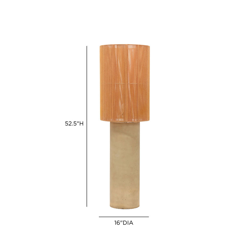 TOV Furniture Mondada concrete floor lamp with a minimalist, cylindrical design and a neutral gray finish.