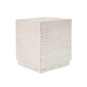 Chic Modern Mgo Cube Side Table With Fluted Design - Antique Brown - R&R Furniture Gallery (Fountain Valley, CA)