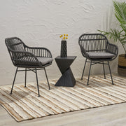 Outdoor Rattan Accent Chair With Metal Legs - R&R Furniture Gallery (Fountain Valley, CA)