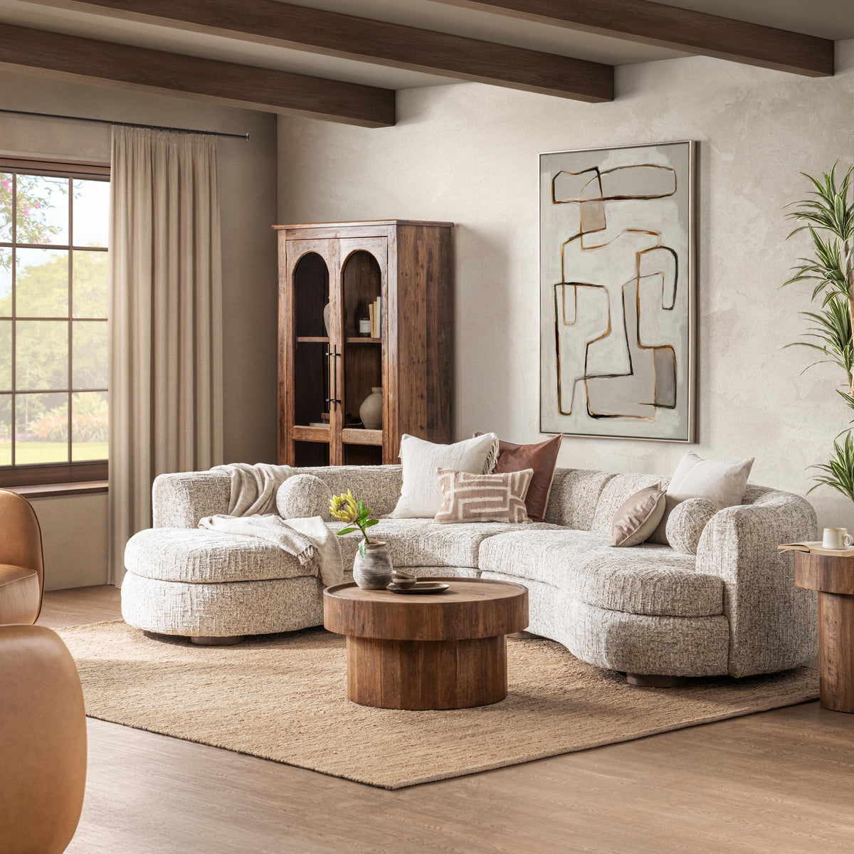 Classic Home Concord stationary sectional sofa with plush cushions and modern design in a neutral fabric.