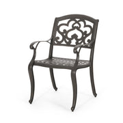 Cast Aluminum Dining Chair With Hand Crafted Details - Copper - R&R Furniture Gallery (Fountain Valley, CA)