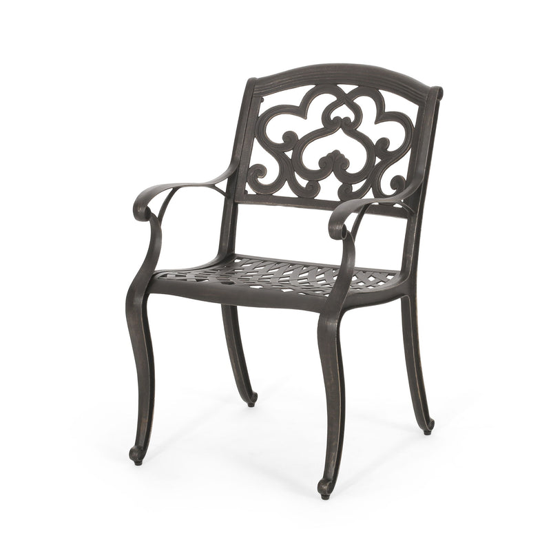 Cast Aluminum Dining Chair With Hand Crafted Details - Copper - R&R Furniture Gallery (Fountain Valley, CA)